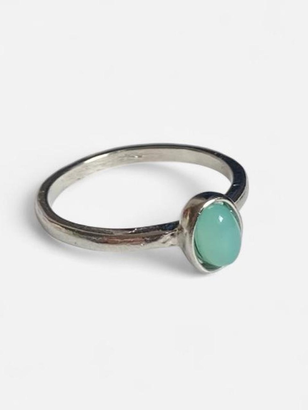 Vintage Aqua Blue Stone Ring Silver Size 6 Jewelry Summer Boho Whimsigoth Fairy